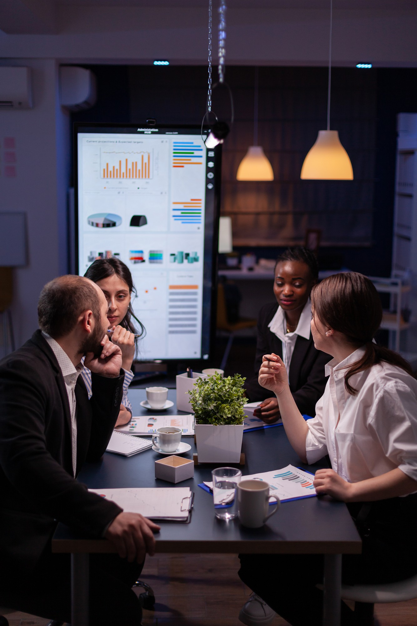 Team in strategy meeting